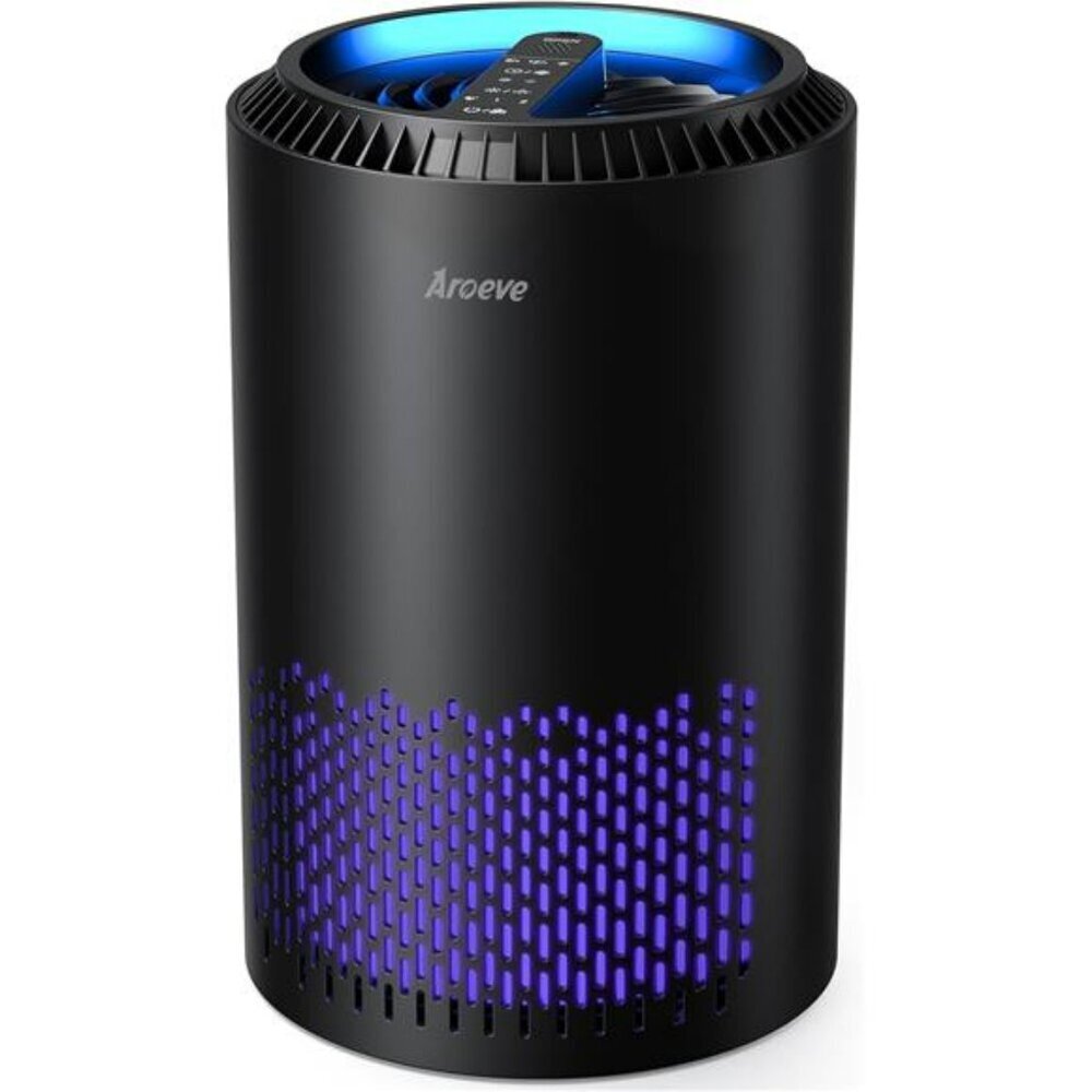 AROEVE Air Purifier for Bedroom Home Smoke Pet Dander Odor Quiet HEPA Filter